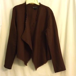 Inc XL brown linen jacket